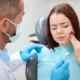 woman with toothache in a dental clinic