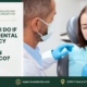 A dentist in a mask and blue gloves examines a woman holding her cheek in pain, with text asking what to do during a dental emergency in Aurora, CO, alongside the office phone, website, and address.